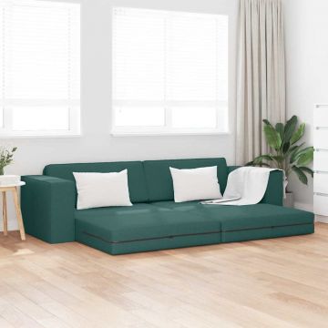vidaXL Canapea extensibilă de podea Verde închis 245 x 78 x 77 cm