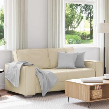 vidaXL Canapea pentru două persoane Crem 180 cm Piele artificială