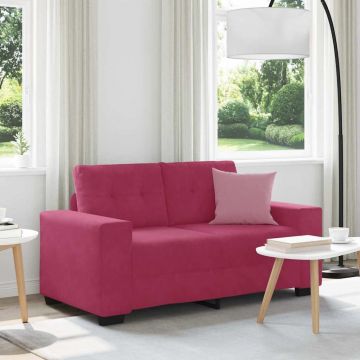 vidaXL Canapea pentru două persoane cu pernă bordo Catifea