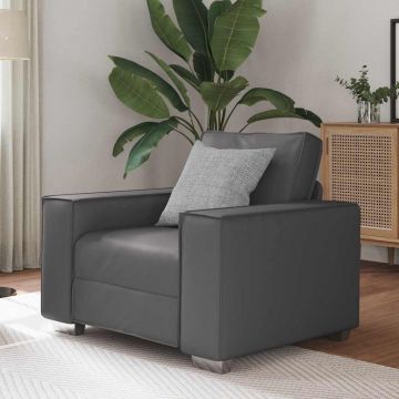 vidaXL Fotoliu canapea cu pernă Gri 99 x 78 x 84 cm Piele artificiala