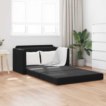 vidaXL Pat canapea Negru 124 x 71 x 78 cm Catifea