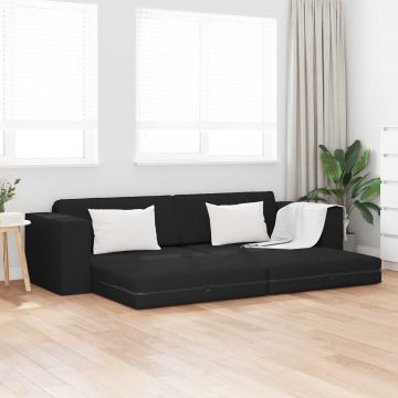 vidaXL Pat canapea Negru 245 x 78 x 77 cm țesătură