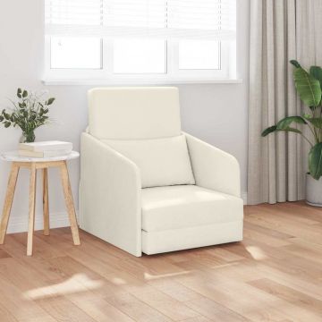 vidaXL Pat canapea Crem 65 x 80 x 83 cm Catifea