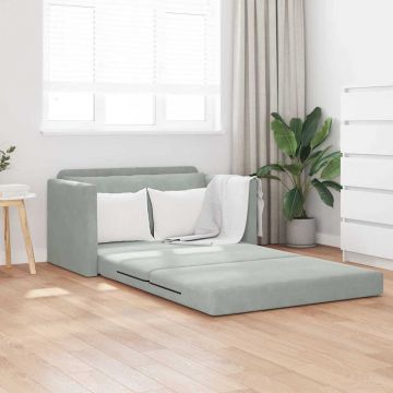 vidaXL Pat canapea Gri deschis 124 x 204 x 61 cm Catifea