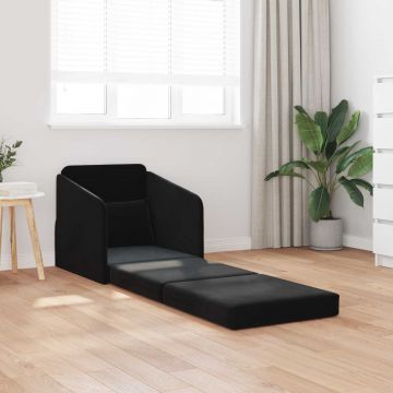 vidaXL Pat canapea Negru 65 x 80 x 83 cm Catifea