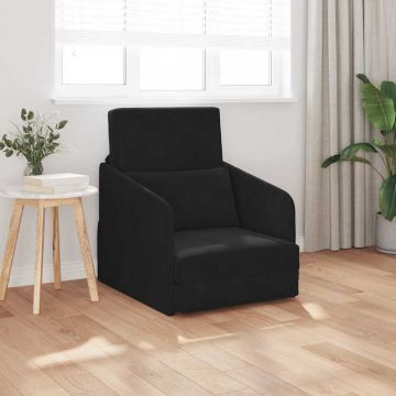 vidaXL Pat canapea Negru 65 x 80 x 83 cm Catifea