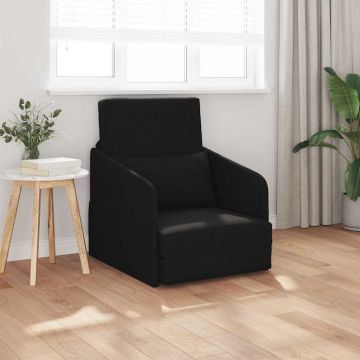 vidaXL Pat canapea Negru 65 x 80 x 83 cm țesătură