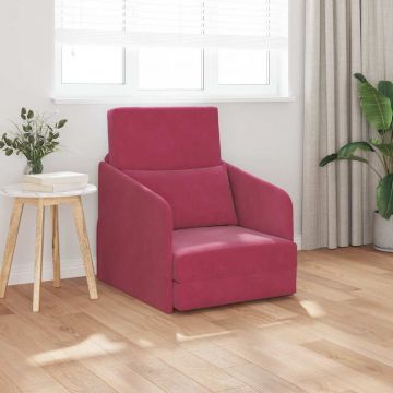 vidaXL Pat canapea Roșu Vin 65 x 80 x 83 cm Catifea