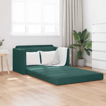 vidaXL Pat canapea Verde închis 124 x 204 x 61 cm Catifea