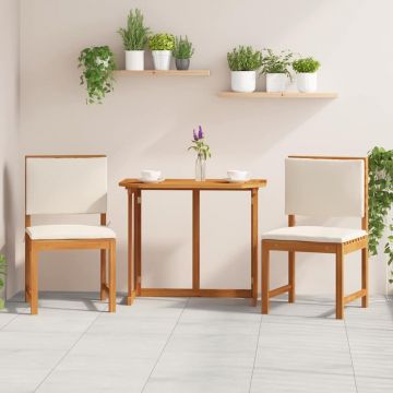 vidaXL Scaun de grădină fără brațe 2 pcs Maro 50 x 50 x 91cm