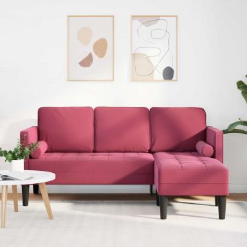 vidaXL Set de canapea bordo 173 x 131 x 67 cm Catifea