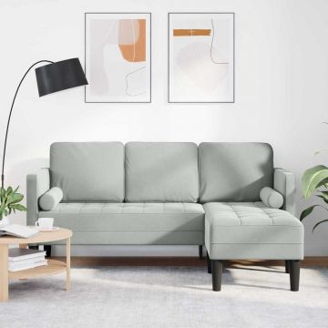 vidaXL Set de canapea Gri deschis 173 x 131 x 67 cm Catifea