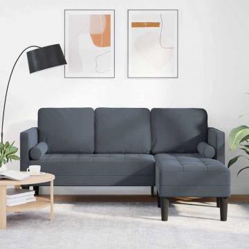 vidaXL Set de canapea Gri închis 173 x 131 x 67 cm Catifea