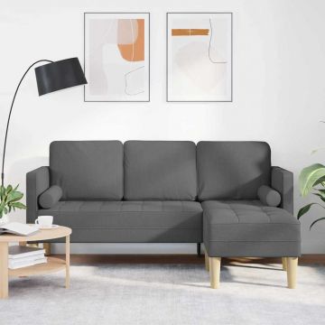 vidaXL Set de canapea Gri închis 173 x 131 x 67 cm țesătură