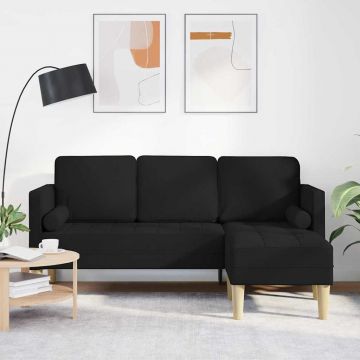 vidaXL Set de canapea Negru 173 x 131 x 67 cm țesătură