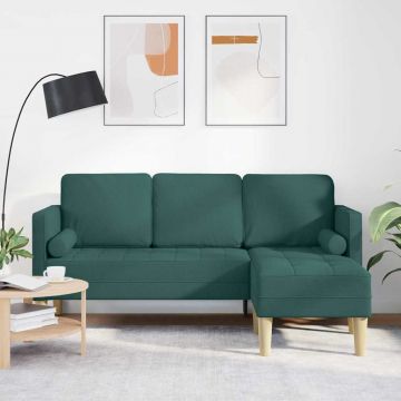 vidaXL Set de canapea Verde închis 173 x 131 x 67 cm țesătură
