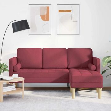 vidaXL Set de canapea Vin roșu 173 x 131 x 67 cm țesătură