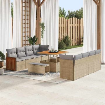 vidaXL Set de canapele pentru grădină 11 pcs Bej 100 x 100 x 71 cm
