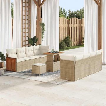 vidaXL Set de canapele pentru grădină 11 pcs Bej Crem 90 x 55 x 71 cm