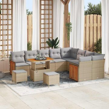 vidaXL Set de canapele pentru grădină 12 pcs Bej 90 x 55 x 71 cm