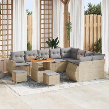 vidaXL Set de canapele pentru grădină 12 pcs bej și gri deschis