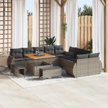 vidaXL Set de canapele pentru grădină 13 pcs Gri 100 x 100 x 71 cm