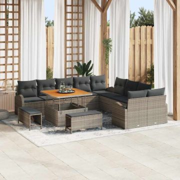 vidaXL Set de canapele pentru grădină 13 pcs Gri 100 x 100 x 71 cm
