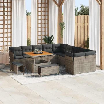 vidaXL Set de canapele pentru grădină 13 pcs Gri 100 x 100 x 71 cm