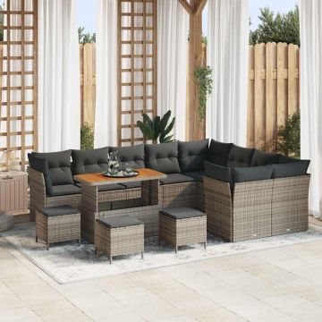 vidaXL Set de canapele pentru grădină 13 pcs Gri 110 x 55 x 71 cm