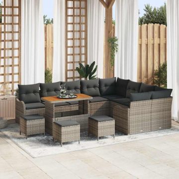 vidaXL Set de canapele pentru grădină 13 pcs Gri 110 x 55 x 71 cm