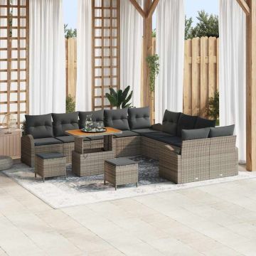 vidaXL Set de canapele pentru grădină 13 pcs Gri 90 x 55 x 71 cm