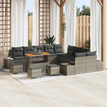 vidaXL Set de canapele pentru grădină 13 pcs Gri deschis și gri închis