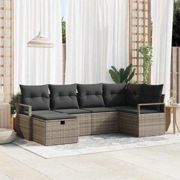 vidaXL Set de canapele pentru grădină 6 pcs Gri 232 x 122 x 85 cm