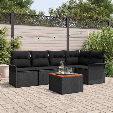 vidaXL Set de canapele pentru grădină 6 pcs Negru 55 x 55 x 37 cm