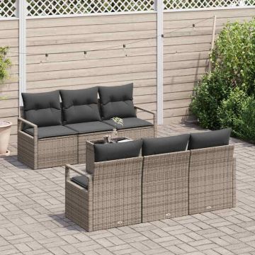 vidaXL Set de canapele pentru grădină 7 pcs Gri 55 x 55 x 37 cm