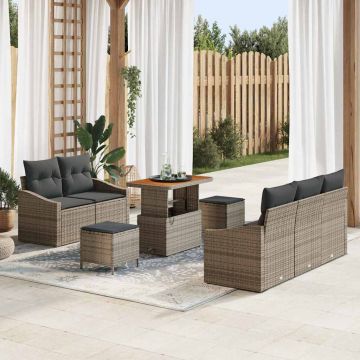 vidaXL Set de canapele pentru grădină 8 pcs Gri 90 x 55 x 71 cm
