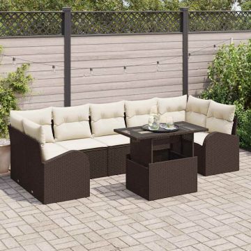 vidaXL Set de canapele pentru grădină 8 pcs Maro 100 x 55 x 73 cm