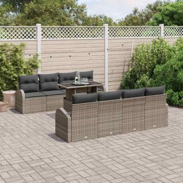 vidaXL Set de canapele pentru grădină 9 pcs Gri 100 x 55 x 73 cm