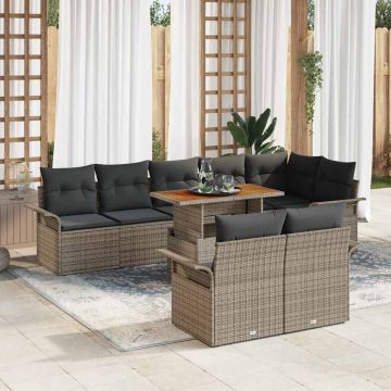 vidaXL Set de canapele pentru grădină 9 pcs Gri 100 x 55 x 73 cm