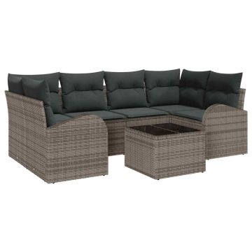 vidaXL Set de canapele pentru grădină Manual 7 pcs Gri 55 x 55 x 37 cm