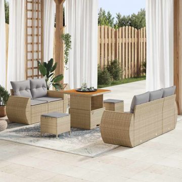 vidaXL Set de canapele pentru grădină Manual 8 pcs bej și gri deschis