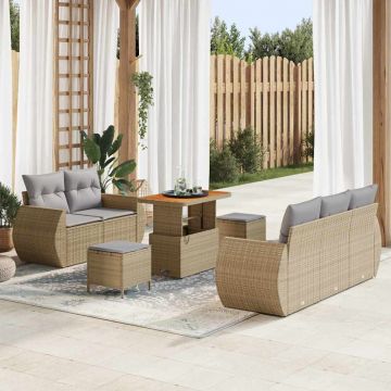 vidaXL Set de canapele pentru grădină Manual 8 pcs bej și gri deschis