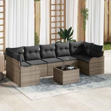 vidaXL Set de canapele pentru grădină Manual 8 pcs Gri 55 x 55 x 37 cm