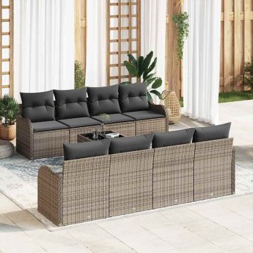 vidaXL Set de canapele pentru grădină Manual 9 pcs Gri 55 x 55 x 37 cm