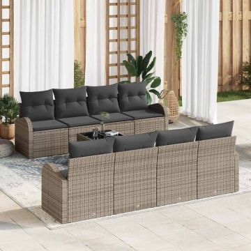 vidaXL Set de canapele pentru grădină Manual 9 pcs Gri 55 x 55 x 37 cm