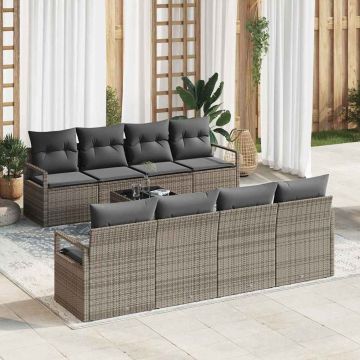 vidaXL Set de canapele pentru grădină Manual 9 pcs Gri 55 x 55 x 37 cm