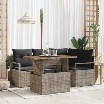 vidaXL Set de masă pentru grădină 5 pcs Gri și Brown 100 x 55 x 73 cm