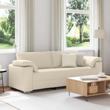 vidaXL Sofa cu 3 locuri Bej 220 cm Material textil din in