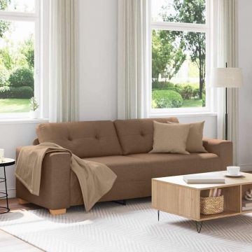 vidaXL Sofa cu 3 locuri cu pernă Maro țesătură