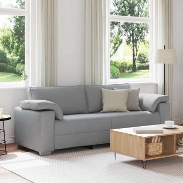vidaXL Sofa cu 3 locuri Gri deschis 220 cm țesătură